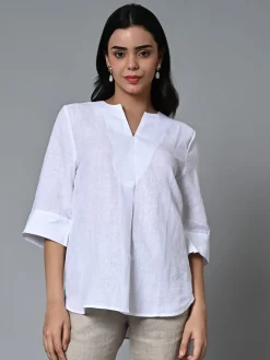 Women Cottonworld Tops & Shirts | Tops & Shirts^Women's Linen Excel Regular Fit Blouse