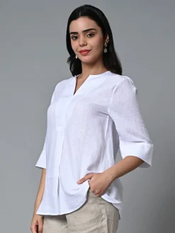 Women Cottonworld Tops & Shirts | Tops & Shirts^Women's Linen Excel Regular Fit Blouse