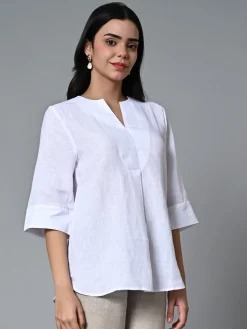Women Cottonworld Tops & Shirts | Tops & Shirts^Women's Linen Excel Regular Fit Blouse