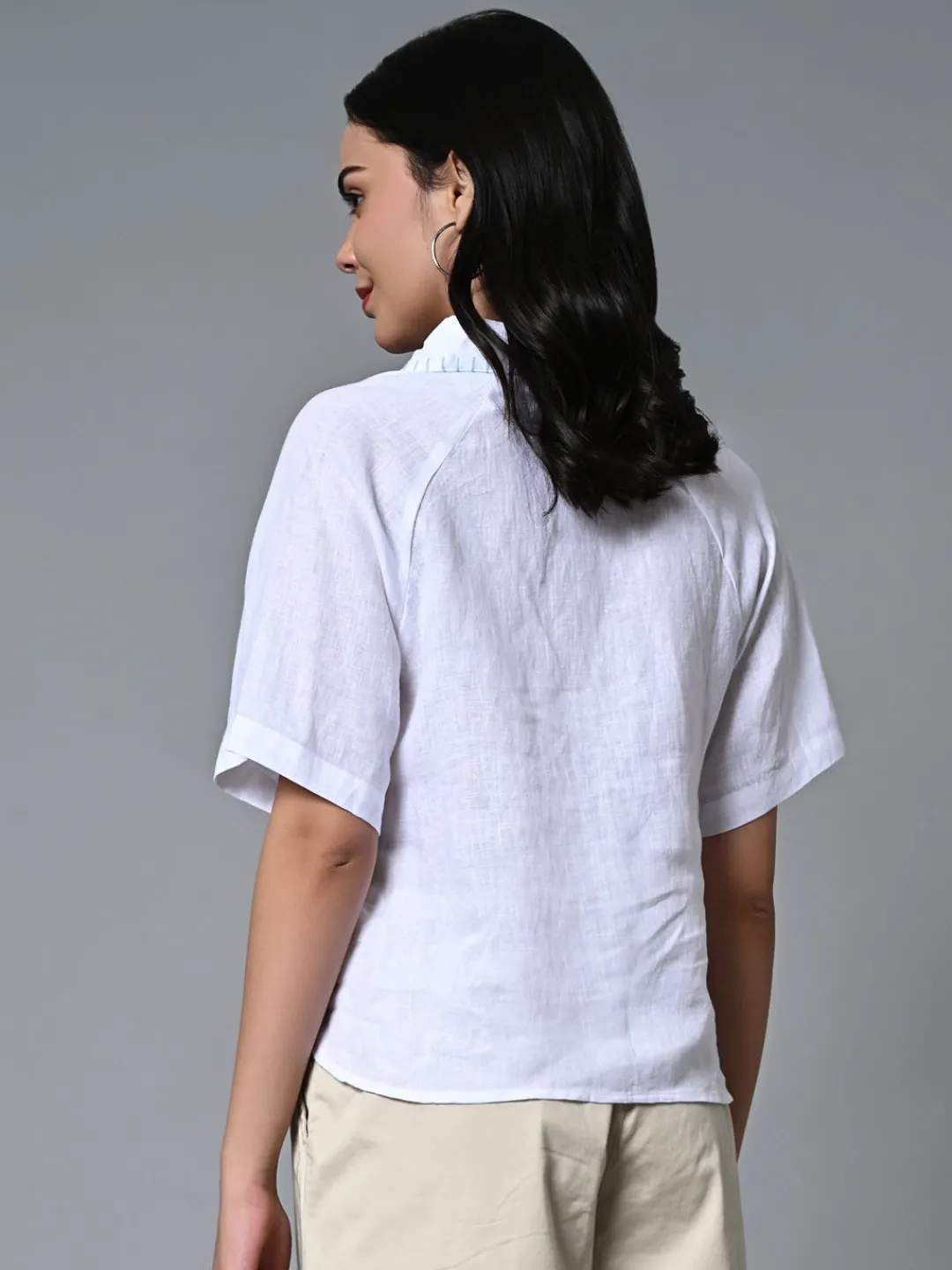 Women Cottonworld Tops & Shirts | Tops & Shirts^Women's Linen Excel Regular Fit Blouse