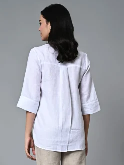 Women Cottonworld Tops & Shirts | Tops & Shirts^Women's Linen Excel Regular Fit Blouse