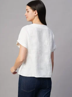 Women Cottonworld Tops & Shirts | Tops & Shirts^Women's Linen Excel Regular Fit Blouse