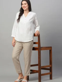 Women Cottonworld Tops & Shirts | Tops & Shirts^Women's Linen Loose Fit Blouse