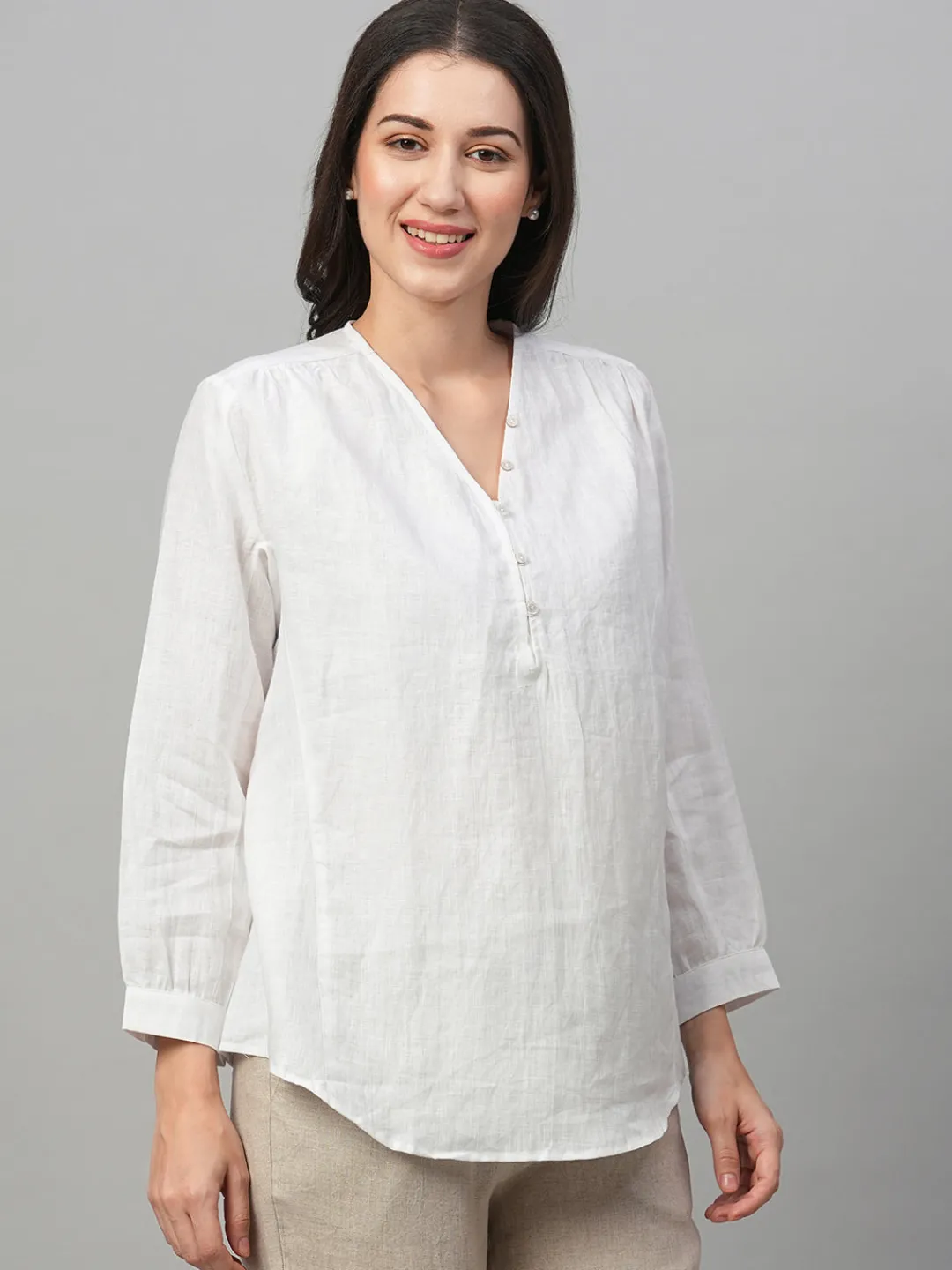 Women Cottonworld Tops & Shirts | Tops & Shirts^Women's Linen Loose Fit Blouse
