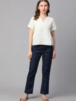 Women Cottonworld Tops & Shirts | Tops & Shirts^Women's Linen Regular Fit Blouse