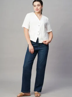 Women Cottonworld Tops & Shirts | Tops & Shirts^Women's Linen Regular Fit Blouse