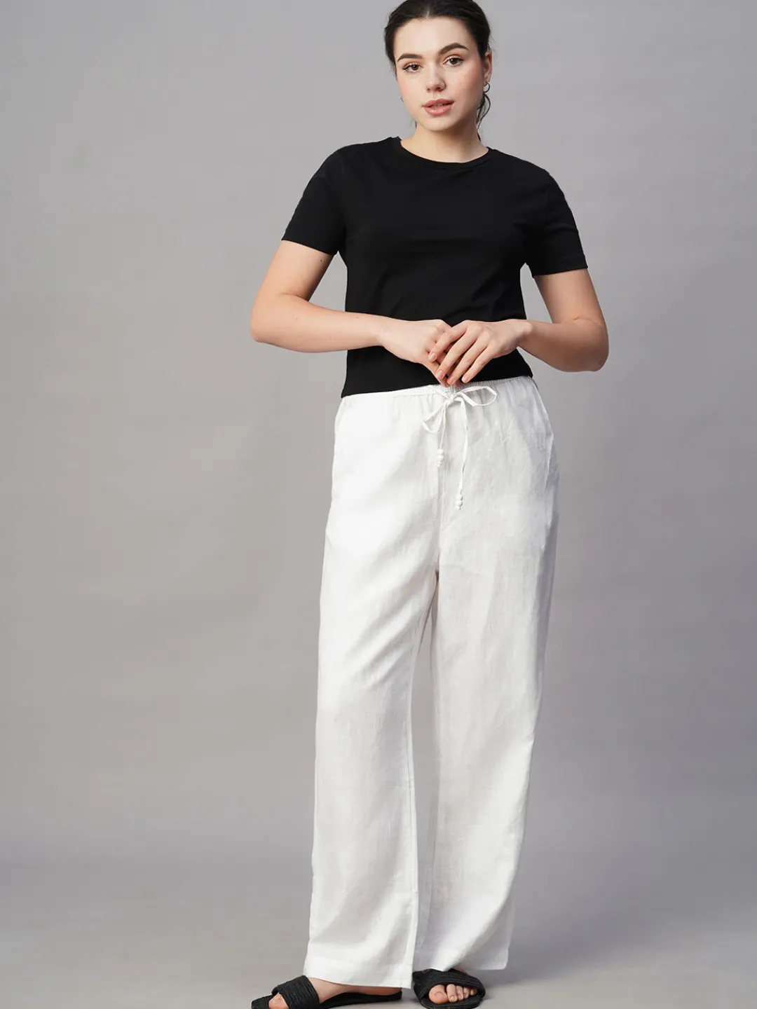 Women Cottonworld Pants | Pants^Women's Linen Regular Fit Pant