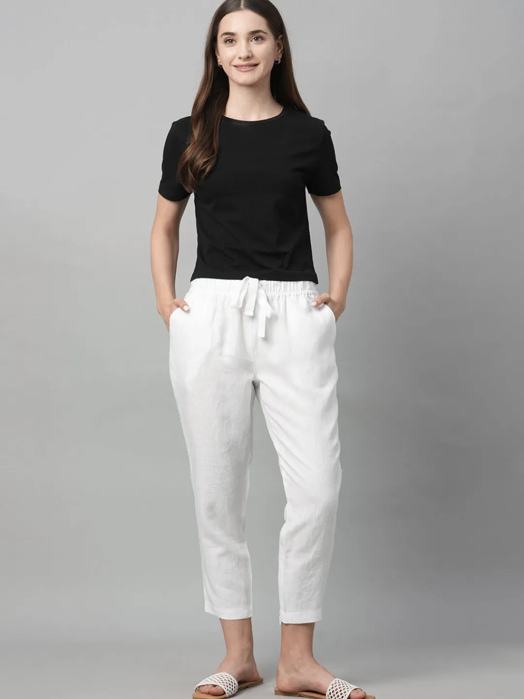 Women Cottonworld Pants | Pants^Women's Linen Regular Fit Pant