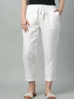 Women Cottonworld Pants | Pants^Women's Linen Regular Fit Pant