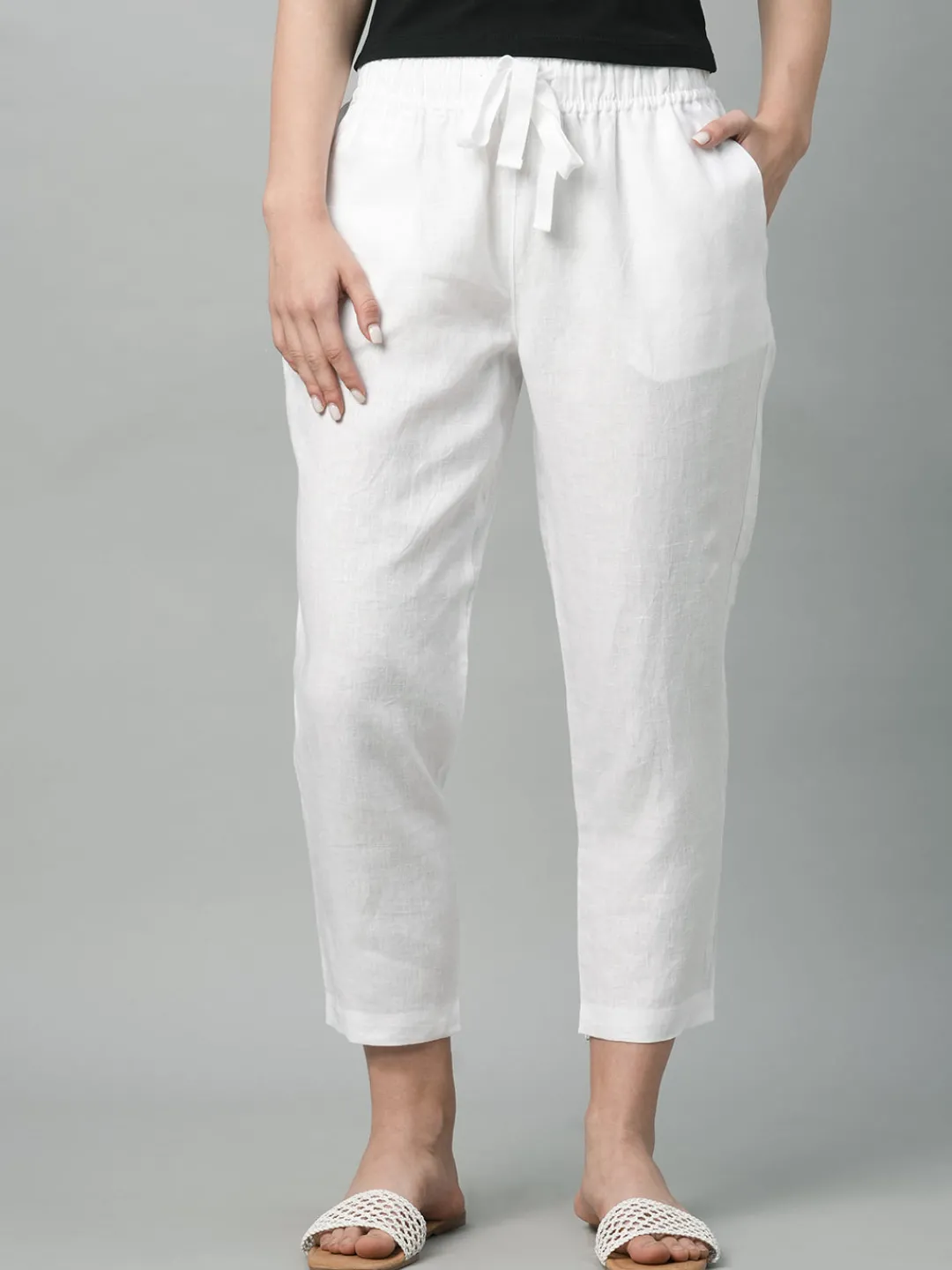 Women Cottonworld Pants | Pants^Women's Linen Regular Fit Pant