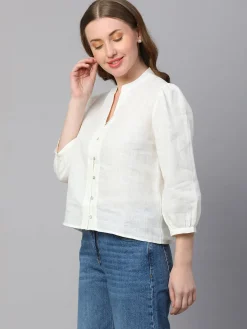 Women Cottonworld Tops & Shirts | Tops & Shirts^Women's Linen Regular Fit Blouse
