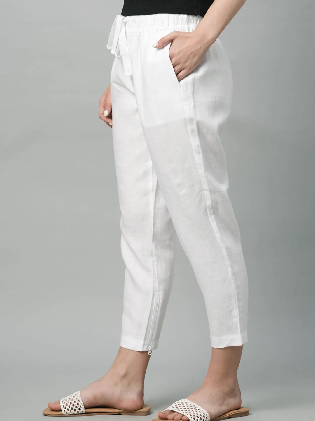 Women Cottonworld Pants | Pants^Women's Linen Regular Fit Pant
