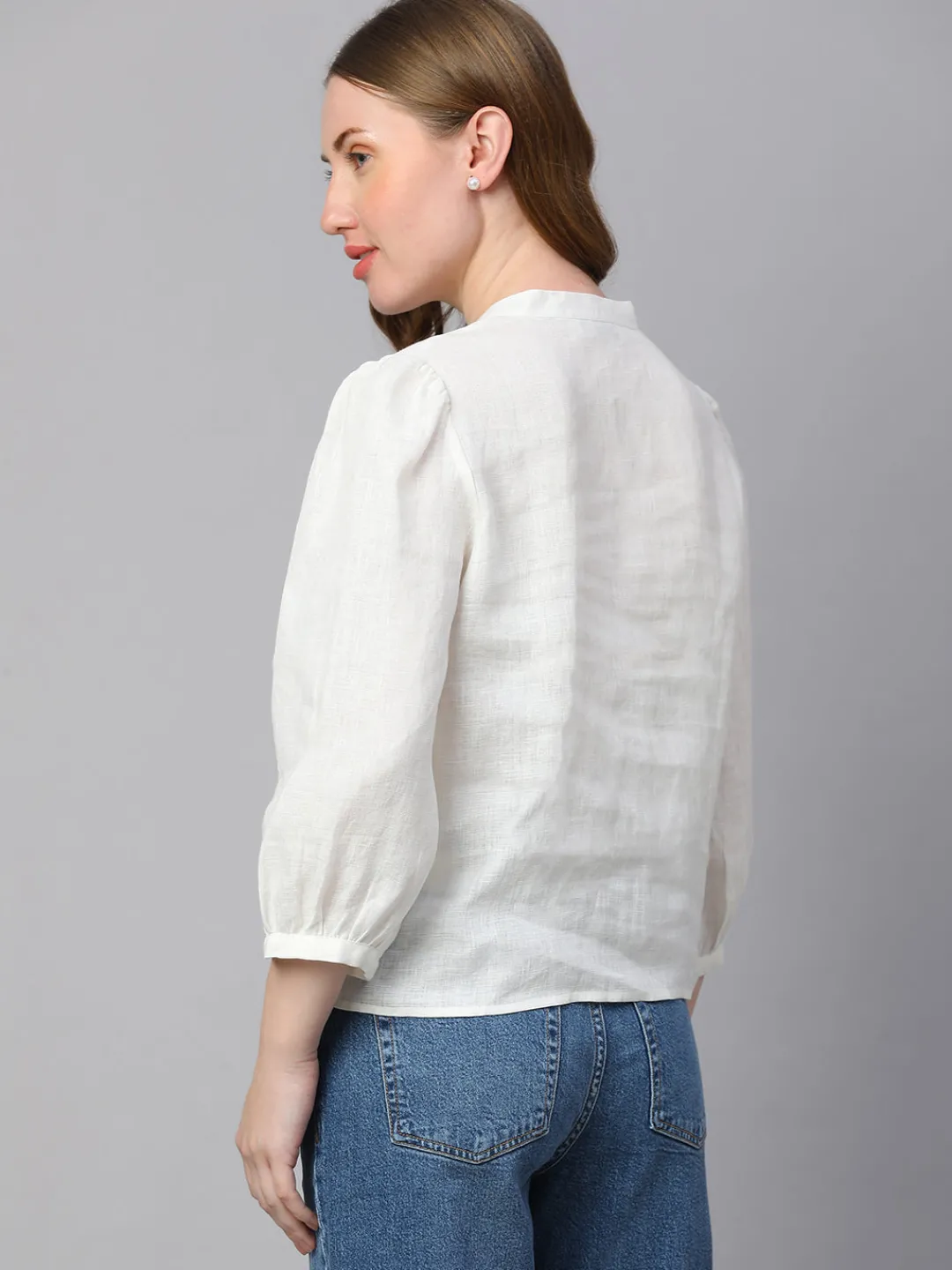 Women Cottonworld Tops & Shirts | Tops & Shirts^Women's Linen Regular Fit Blouse