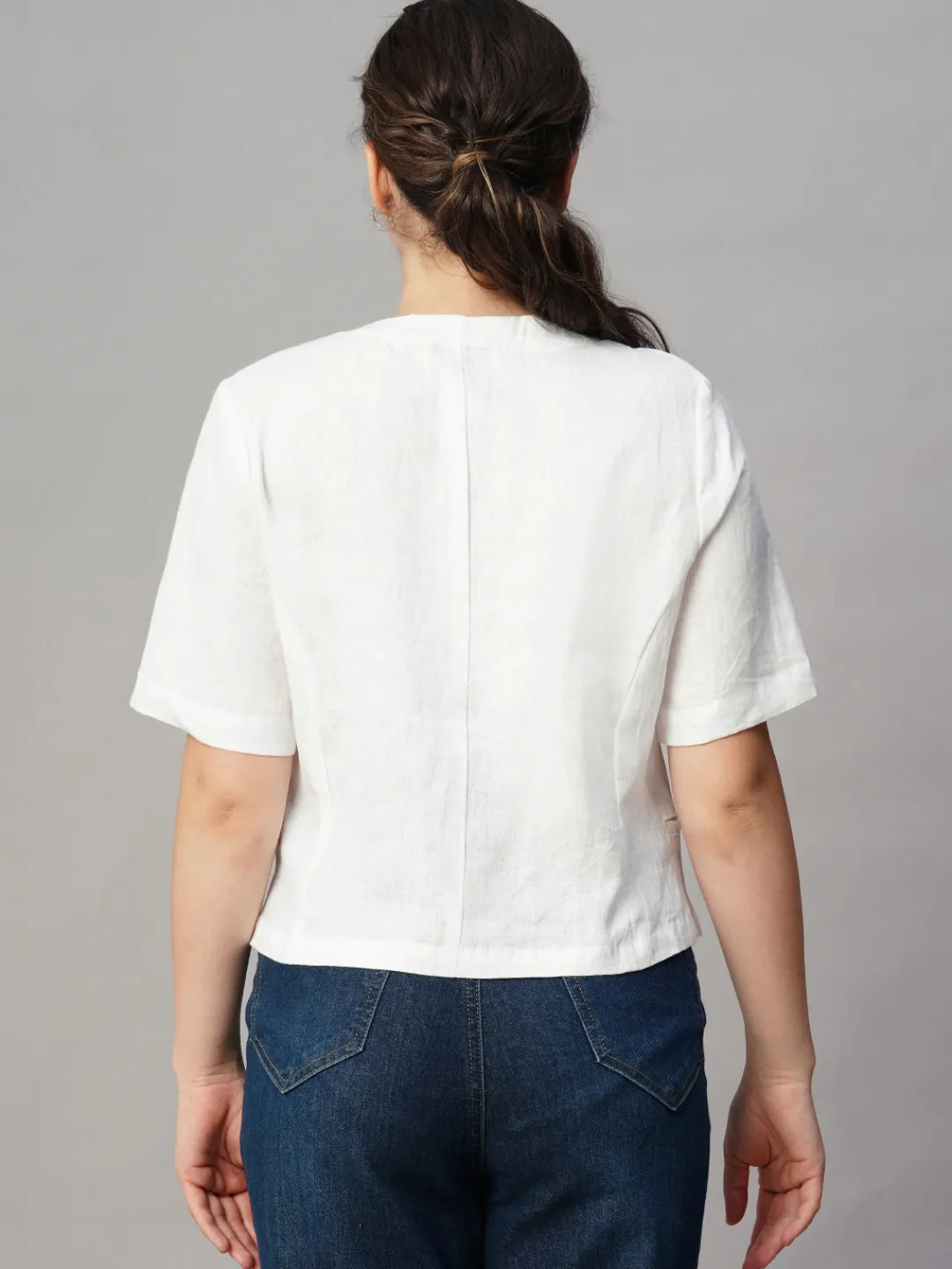Women Cottonworld Tops & Shirts | Tops & Shirts^Women's Linen Regular Fit Blouse
