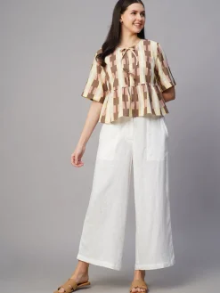 Women Cottonworld Culottes^Women's Linen Viscose Regular Fit Culotte