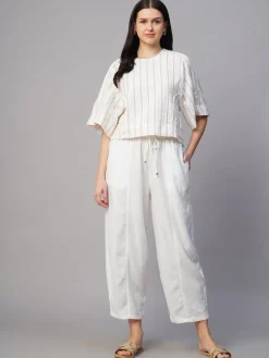 Women Cottonworld Pants | Pants^Women's Linen Viscose Regular Fit Pant