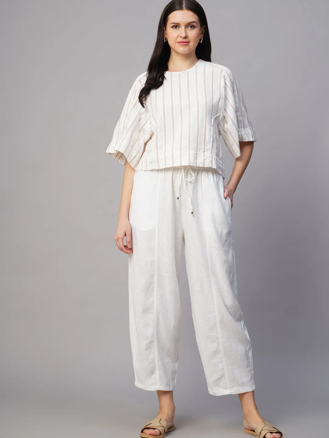 Women Cottonworld Pants | Pants^Women's Linen Viscose Regular Fit Pant