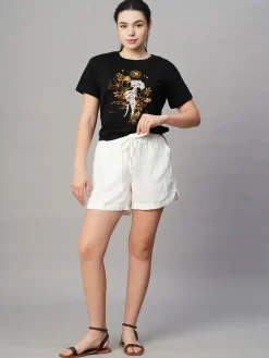 Women Cottonworld Shorts | Shorts^Women's Linen Viscose Regular Fit Shorts