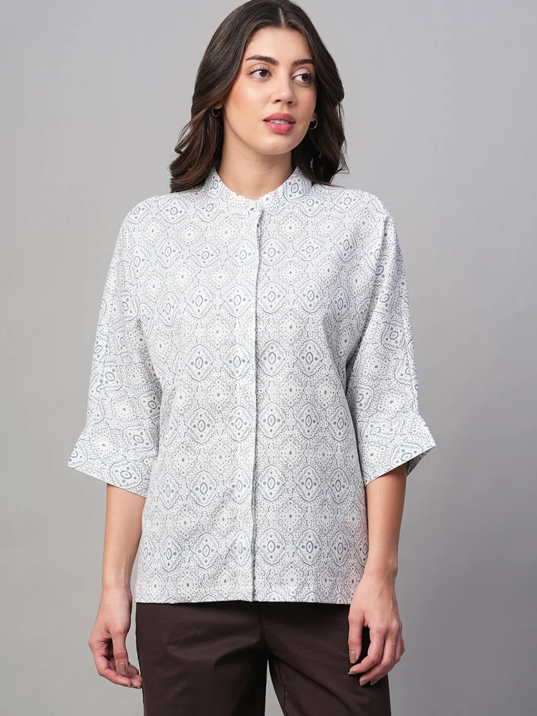 Women Cottonworld Tops & Shirts | Tops & Shirts^Women's Linen Viscose Regular Fit Blouse