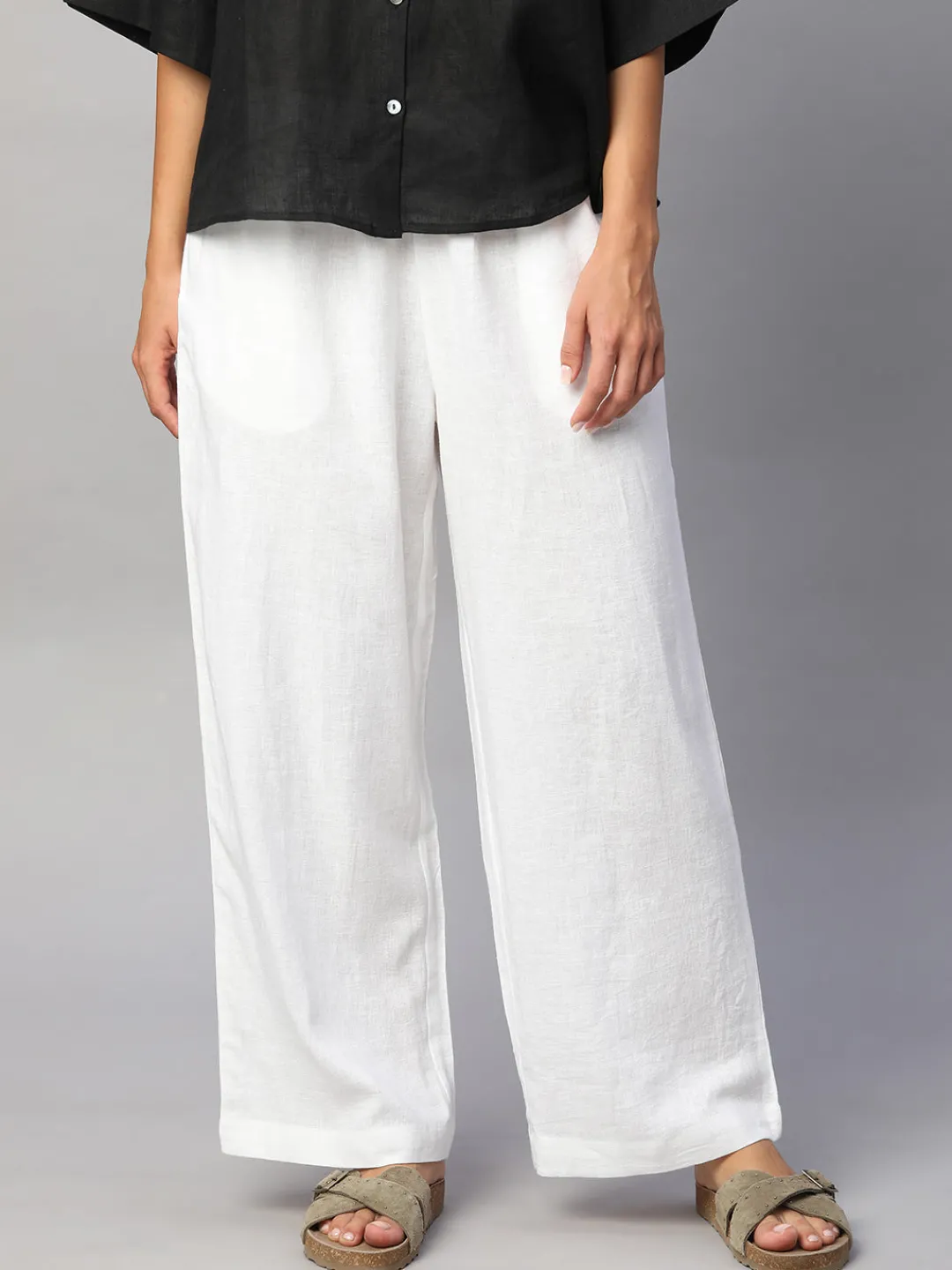 Women Cottonworld Pants | Pants^Women's Linen Viscose Regular Fit Pant