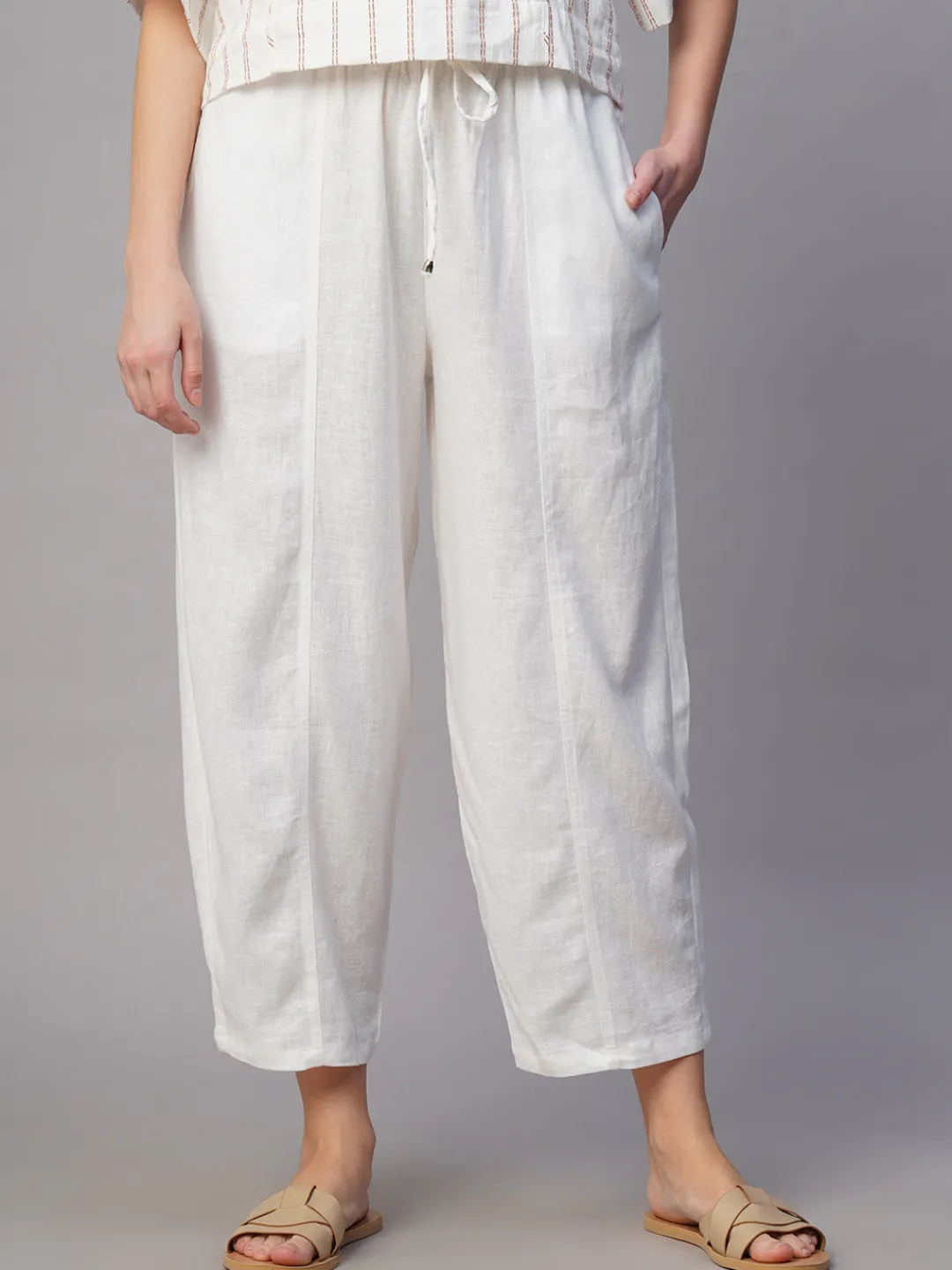 Women Cottonworld Pants | Pants^Women's Linen Viscose Regular Fit Pant