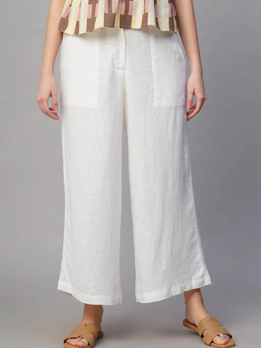 Women Cottonworld Culottes^Women's Linen Viscose Regular Fit Culotte