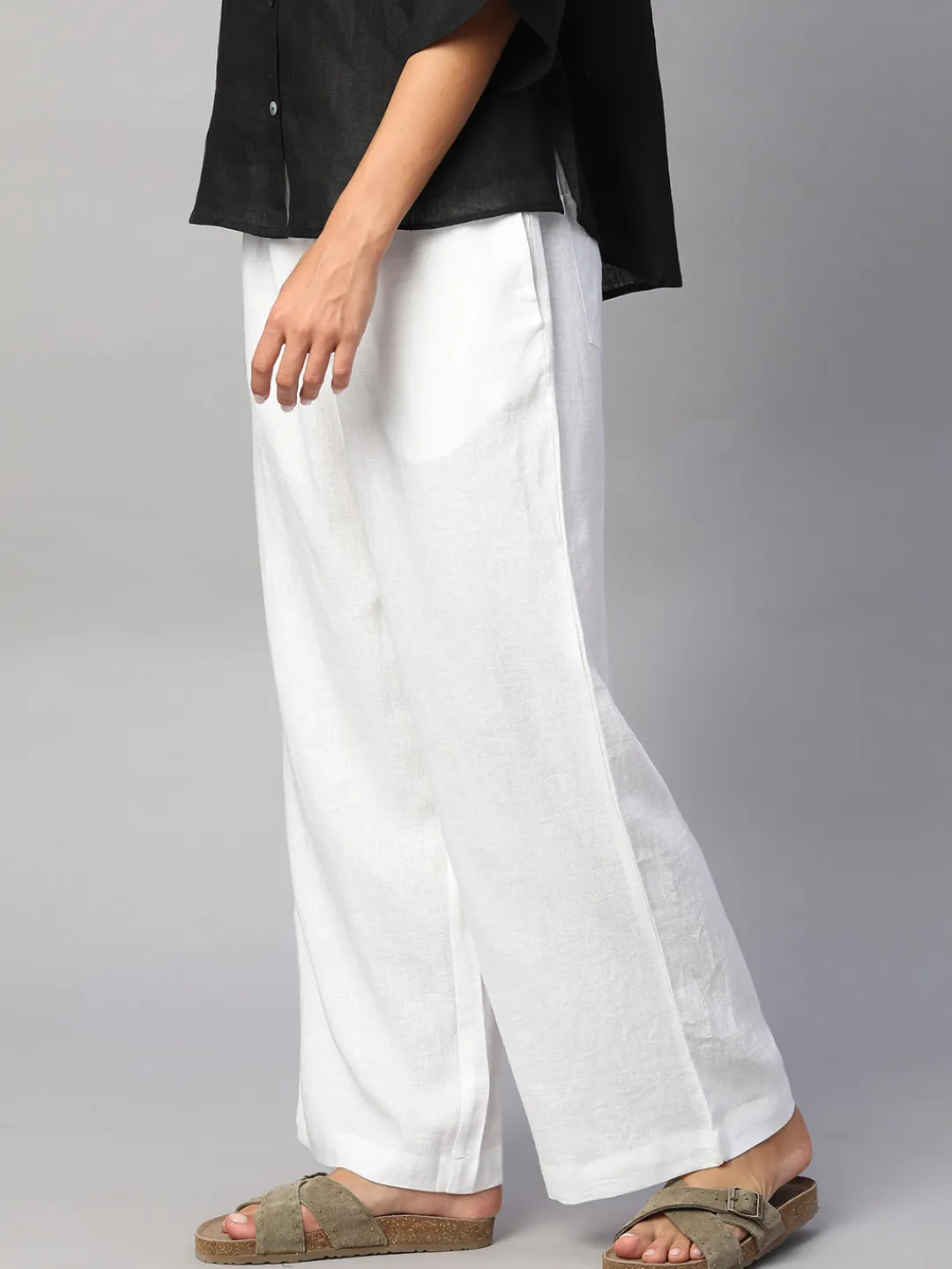 Women Cottonworld Pants | Pants^Women's Linen Viscose Regular Fit Pant