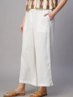 Women Cottonworld Culottes^Women's Linen Viscose Regular Fit Culotte
