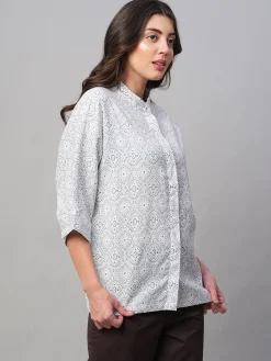 Women Cottonworld Tops & Shirts | Tops & Shirts^Women's Linen Viscose Regular Fit Blouse