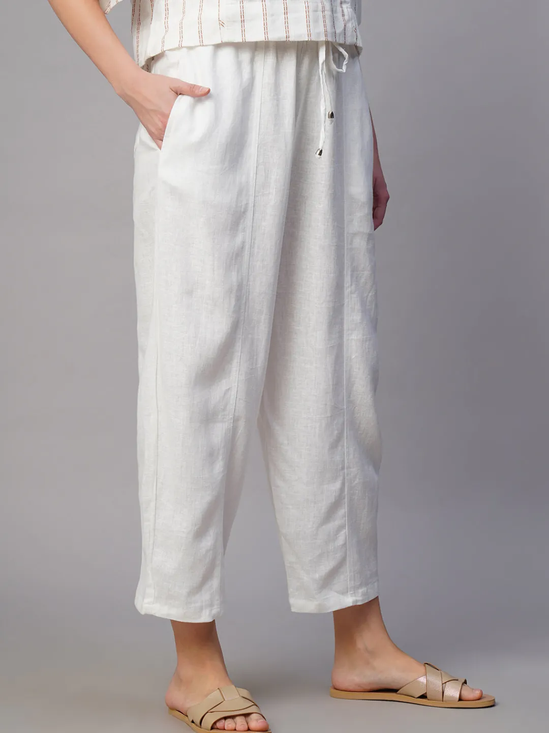 Women Cottonworld Pants | Pants^Women's Linen Viscose Regular Fit Pant