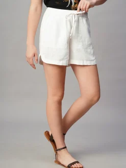 Women Cottonworld Shorts | Shorts^Women's Linen Viscose Regular Fit Shorts