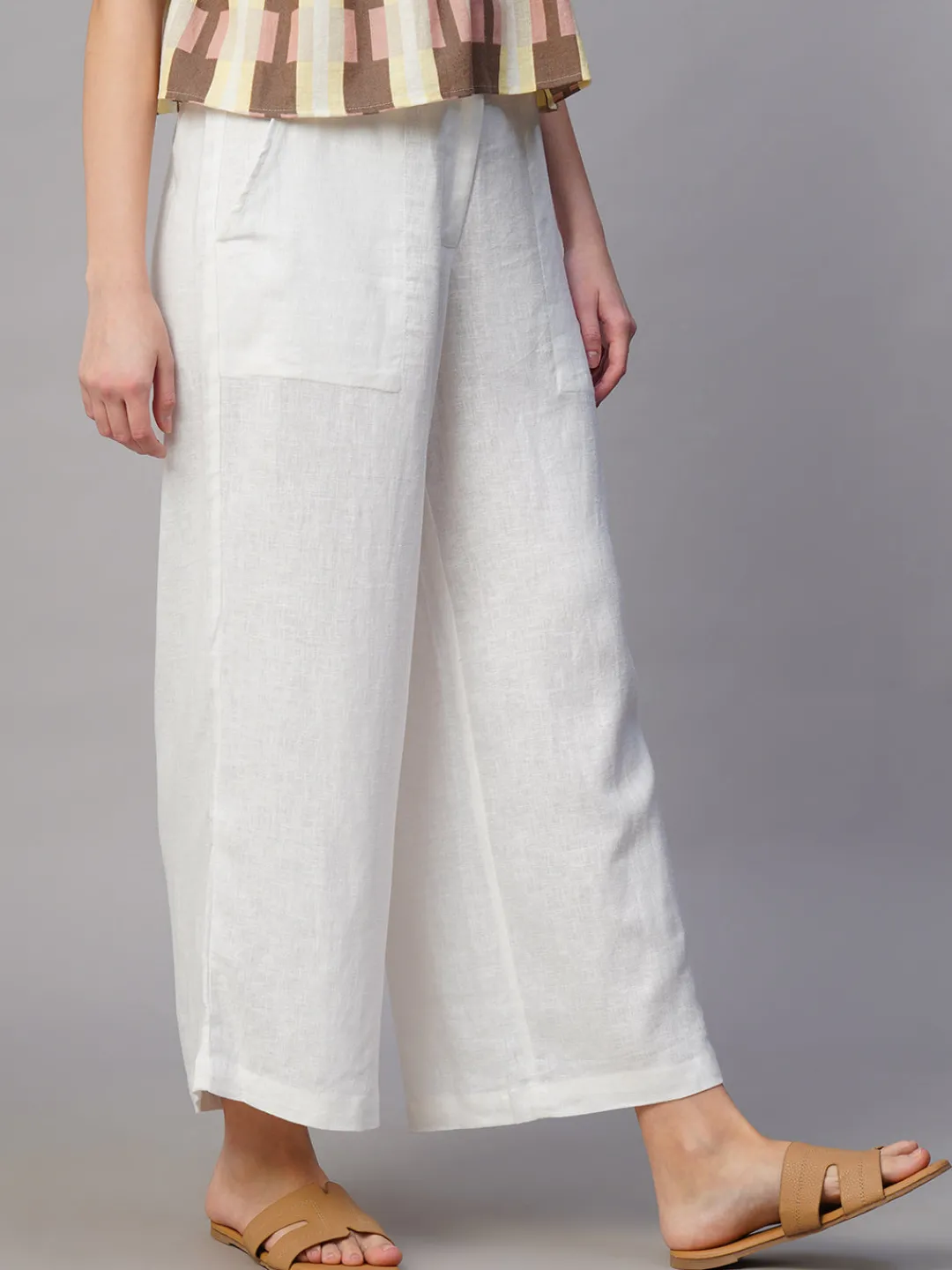 Women Cottonworld Culottes^Women's Linen Viscose Regular Fit Culotte