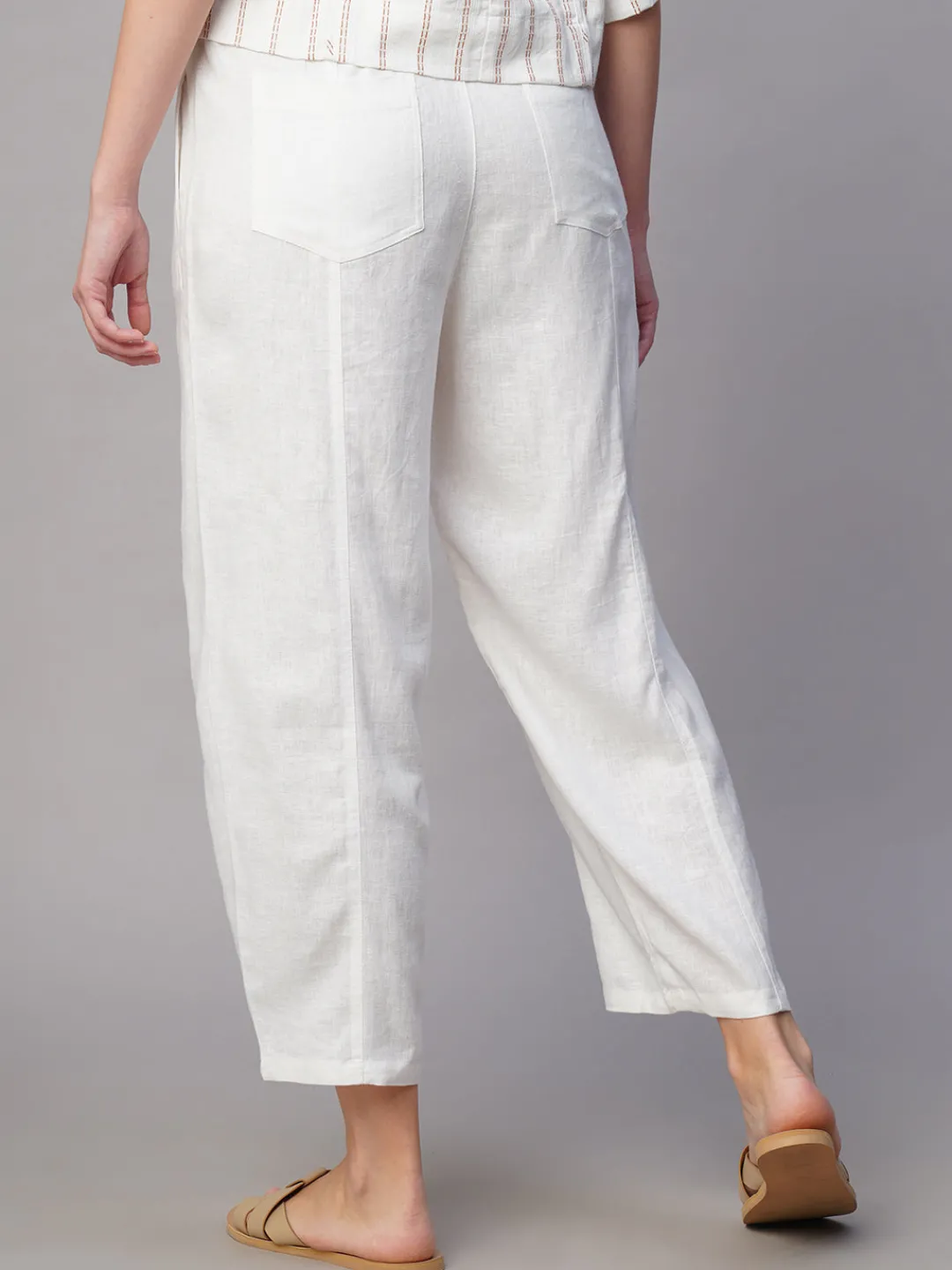 Women Cottonworld Pants | Pants^Women's Linen Viscose Regular Fit Pant