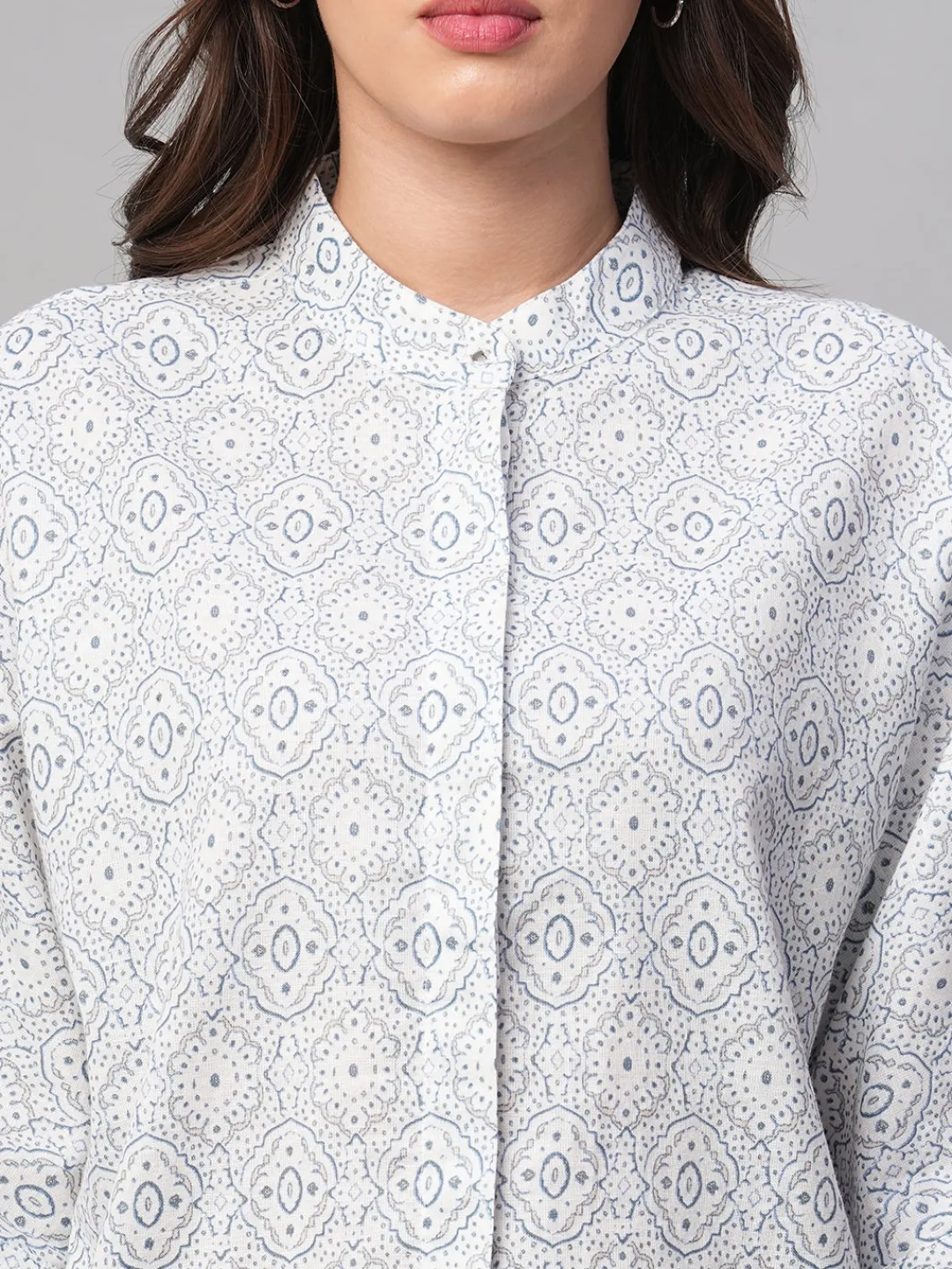 Women Cottonworld Tops & Shirts | Tops & Shirts^Women's Linen Viscose Regular Fit Blouse