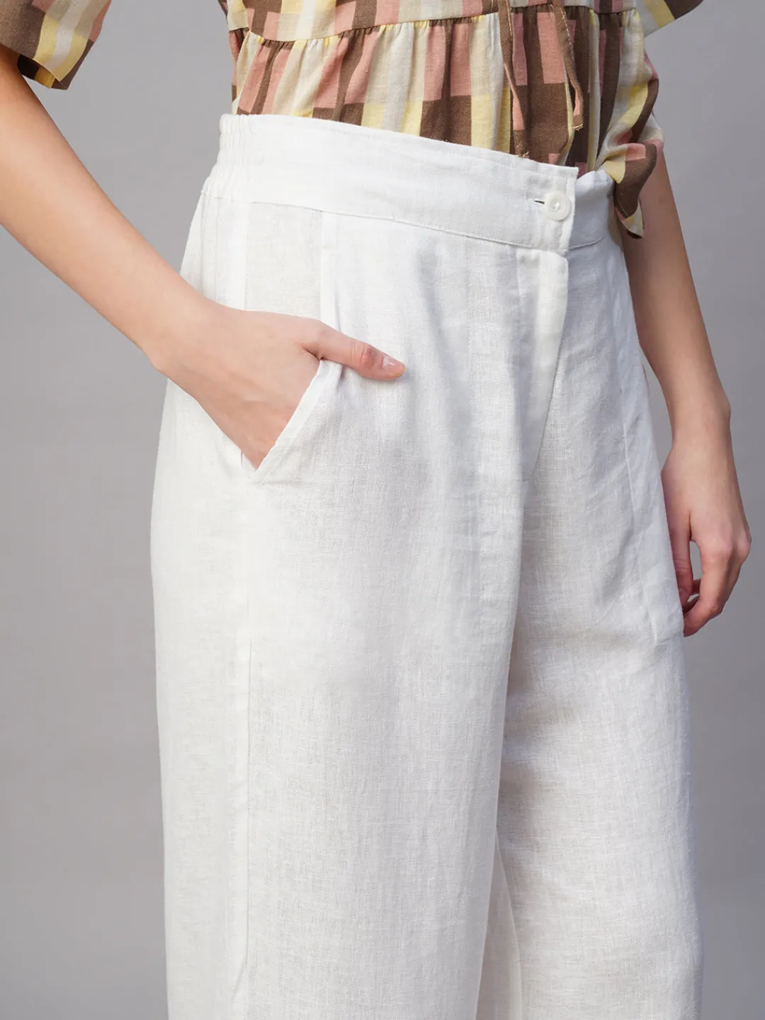Women Cottonworld Culottes^Women's Linen Viscose Regular Fit Culotte