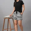 Women Cottonworld Shorts | Shorts^Women's Viscose Linen Regular Fit Shorts