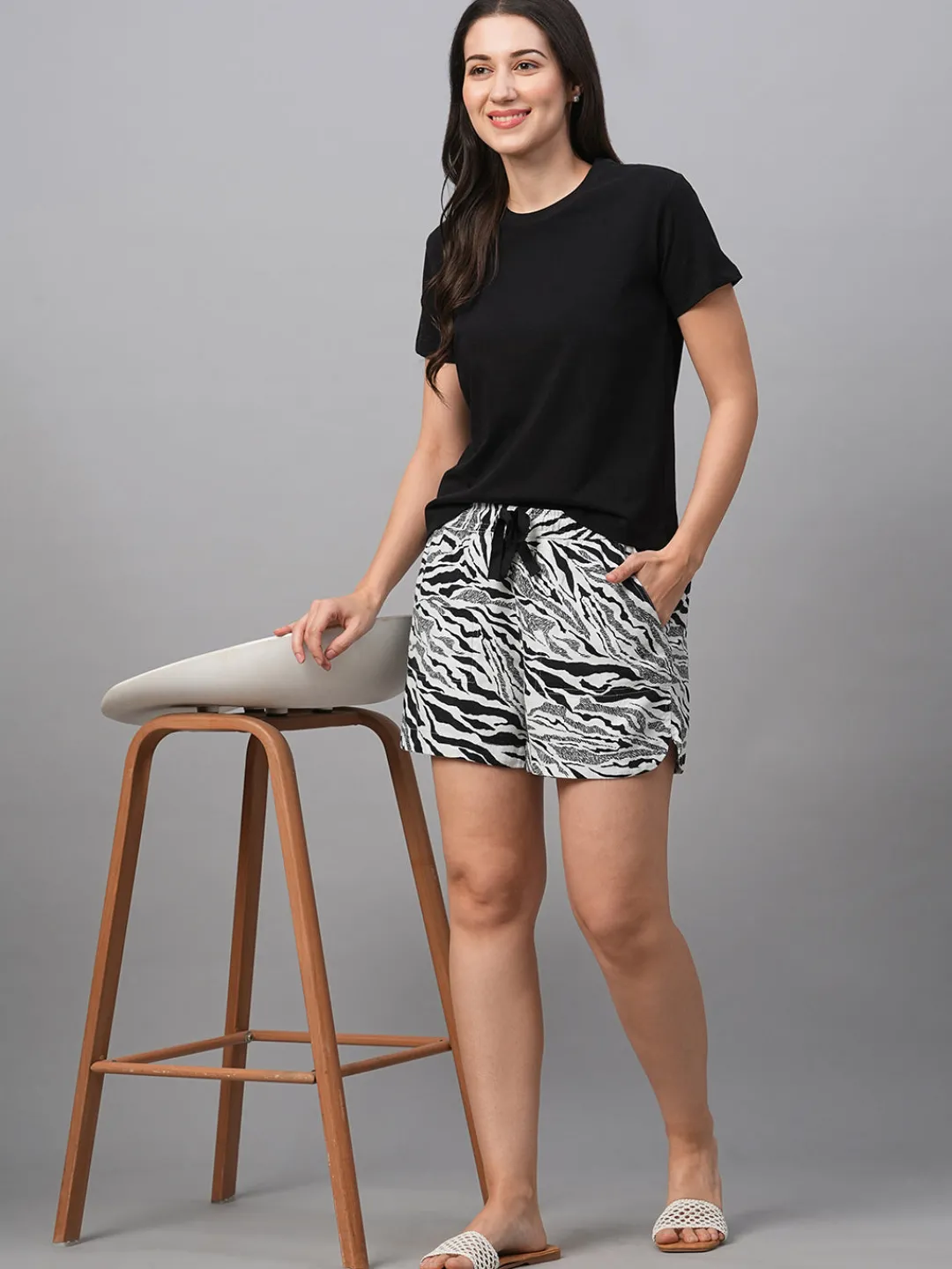 Women Cottonworld Shorts | Shorts^Women's Viscose Linen Regular Fit Shorts