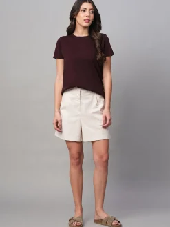 Women Cottonworld Round Neck | Regular Fit^Women's 100% Cotton Regular Fit Tshirt