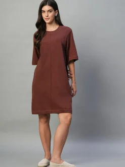 Women Cottonworld Dresses^Women's 100% Cotton Regular Fit Knit Dress