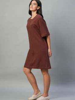 Women Cottonworld Dresses^Women's 100% Cotton Regular Fit Knit Dress