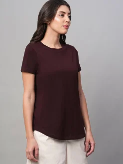 Women Cottonworld Round Neck | Regular Fit^Women's 100% Cotton Regular Fit Tshirt