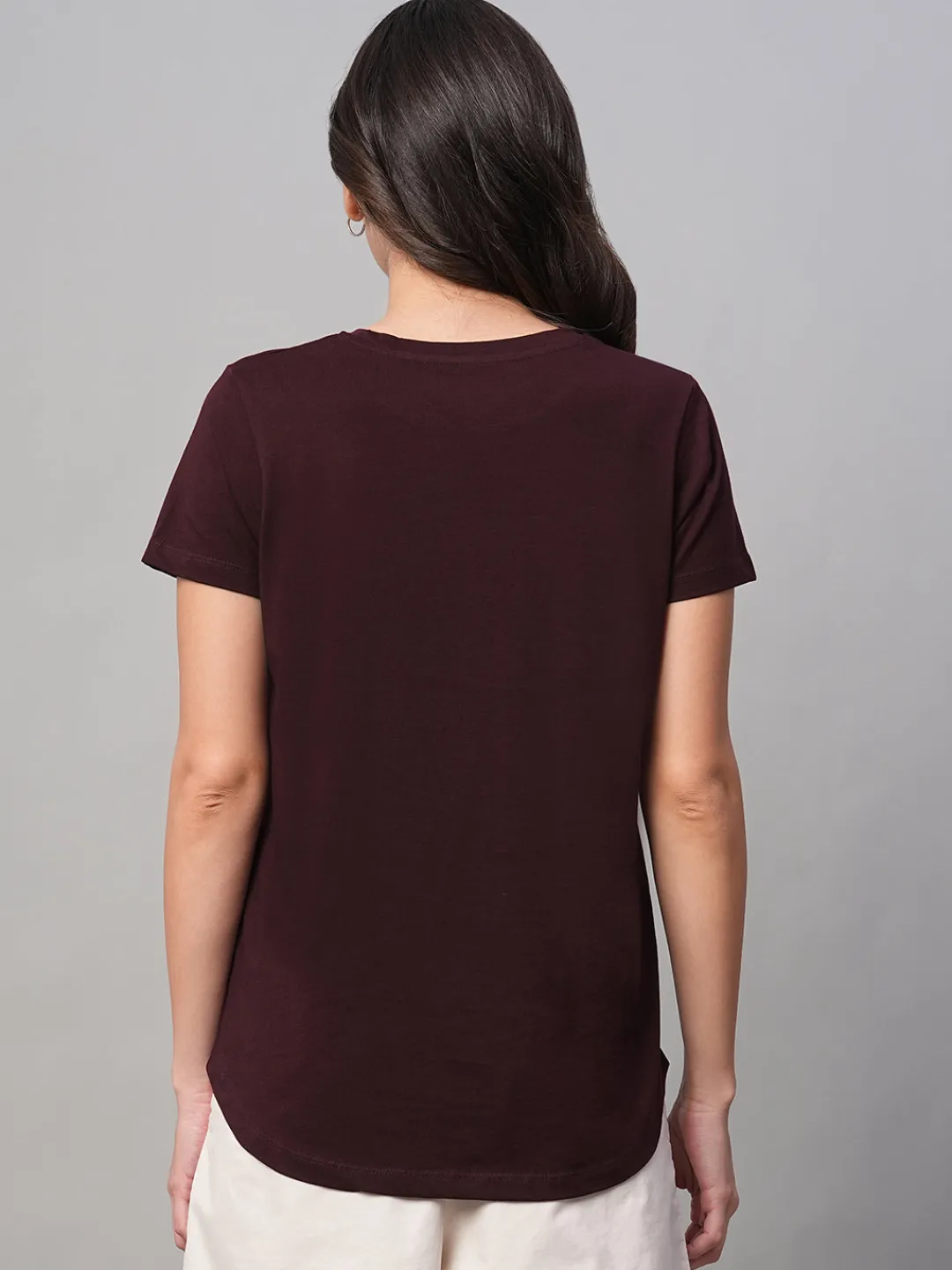 Women Cottonworld Round Neck | Regular Fit^Women's 100% Cotton Regular Fit Tshirt