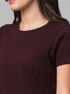 Women Cottonworld Round Neck | Regular Fit^Women's 100% Cotton Regular Fit Tshirt