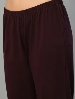 Women Cottonworld Loungewear^Women's 100% Cotton Regular Fit Knit Tshirt-Pyjama Set