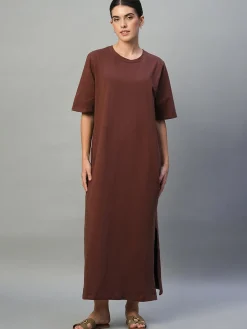 Women Cottonworld Dresses^Women's Cotton Elastane Regular Fit Knit Dress