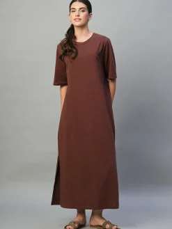 Women Cottonworld Dresses^Women's Cotton Elastane Regular Fit Knit Dress
