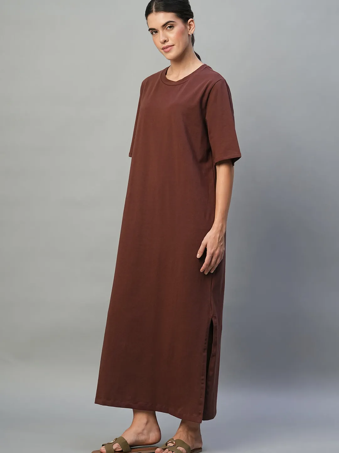 Women Cottonworld Dresses^Women's Cotton Elastane Regular Fit Knit Dress