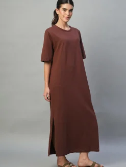 Women Cottonworld Dresses^Women's Cotton Elastane Regular Fit Knit Dress