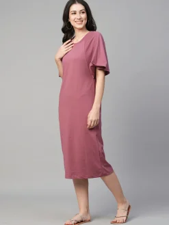 Women Cottonworld Dresses^Women's Cotton Loose Fit Knit Dress