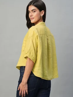 Women Cottonworld Tops & Shirts | Tops & Shirts^Women's 100% Linen Boxy Fit Blouse